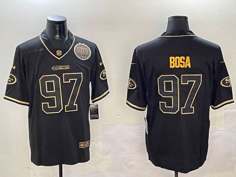 Men San Francisco 49ers #97 Bosa Black Gold Throwback 2024 Nike Limited NFL Jersey style 2->san francisco 49ers->NFL Jersey
